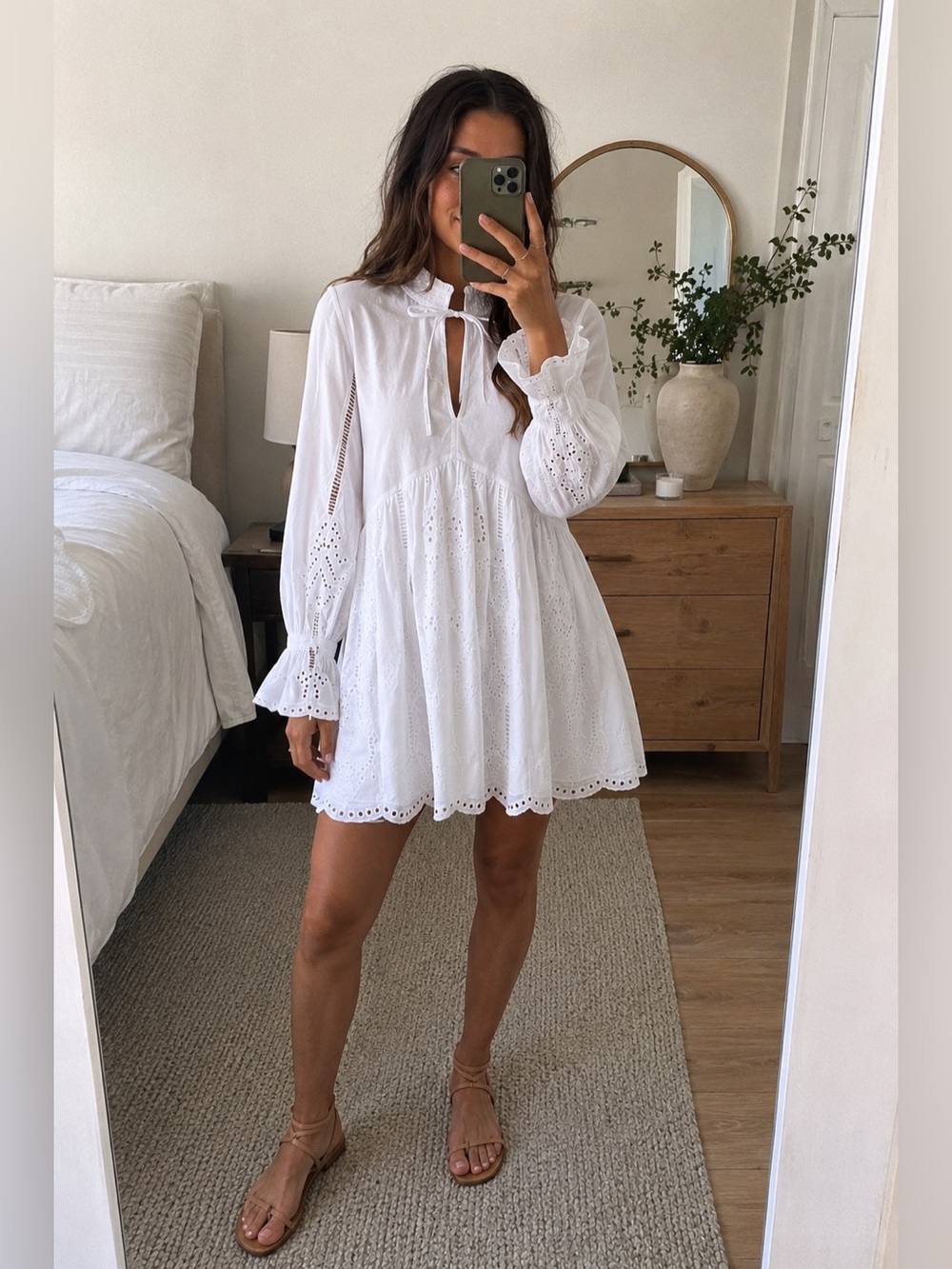 The Kooples White Eyelet Mini Dress